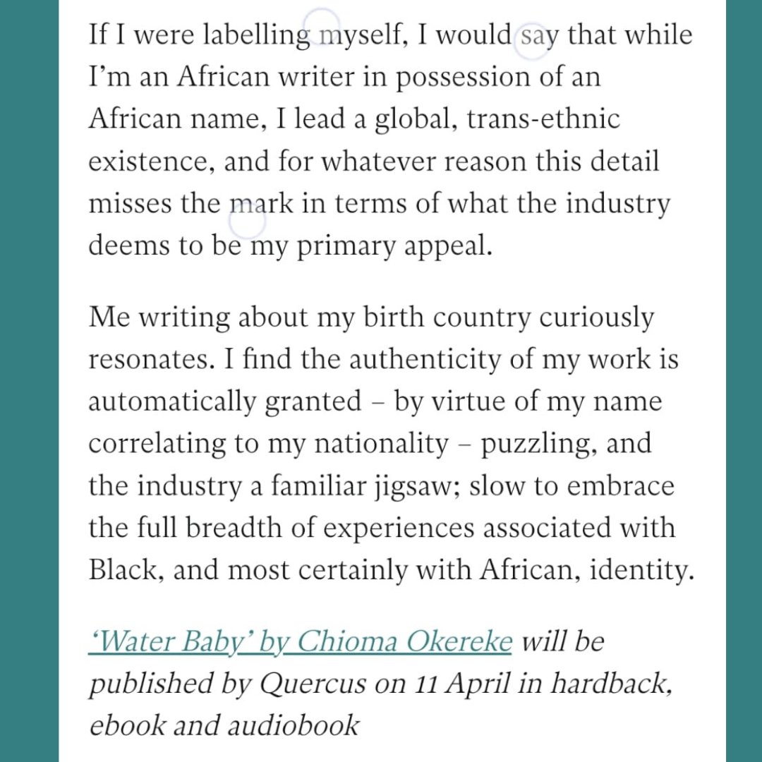 A must-read op-ed by Costa-Award commended writer & charity founder, Chioma Okereke @Chiomatic on ethnicity, race & authenticity in @Independent. Her coming-of-age novel #WaterBaby is out in April tinyurl.com/yc5tvdsr #publishing #bookpublishing #AmericanFiction #Oscars