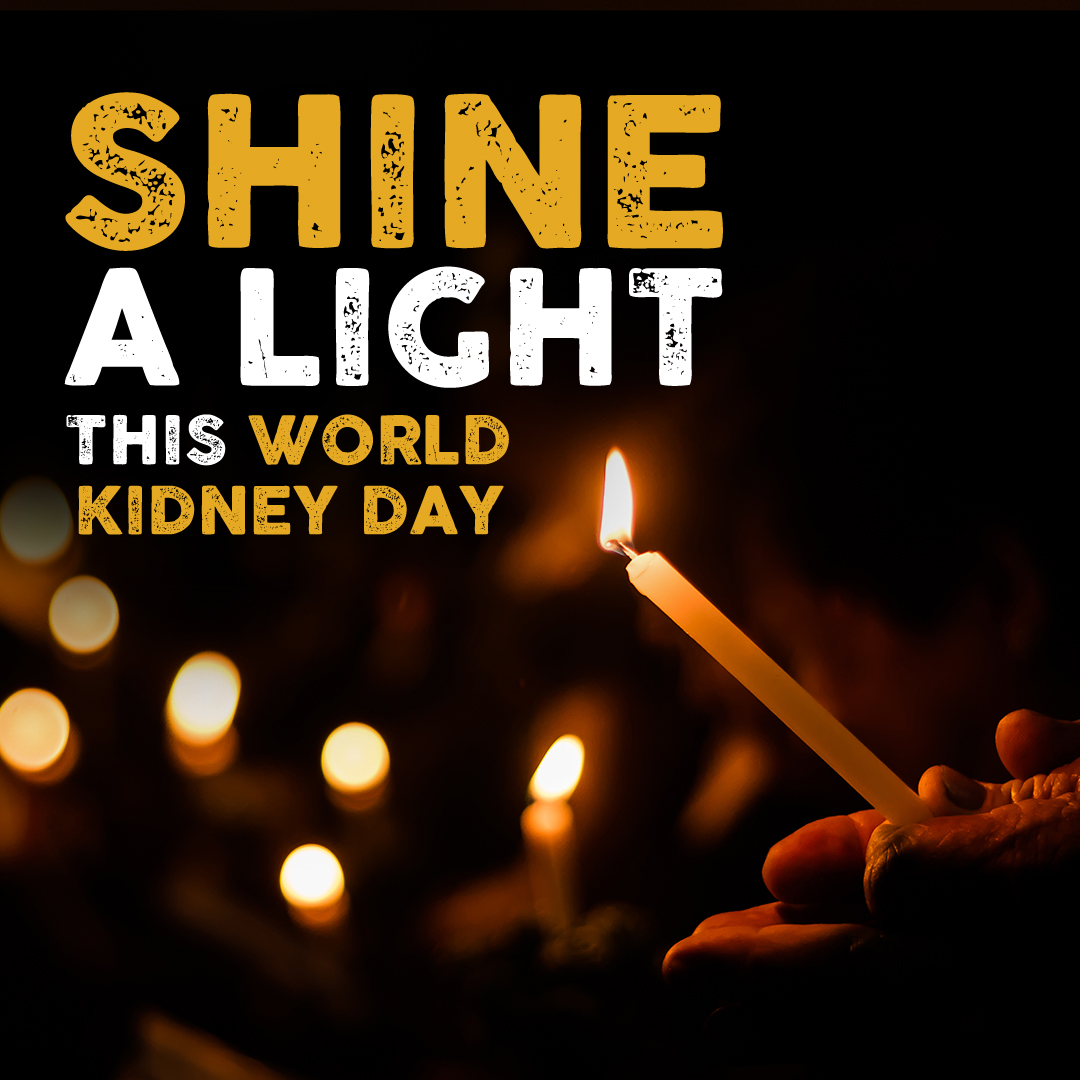 Thursday 14th March is World Kidney Day💛 Join us this Thursday at 7pm as we honour those affected by kidney disease and remember those we've lost🕯 Help us spread the word by sharing a picture shining your light and tagging us💛 #WorldKidneyDay #KidneysMatter