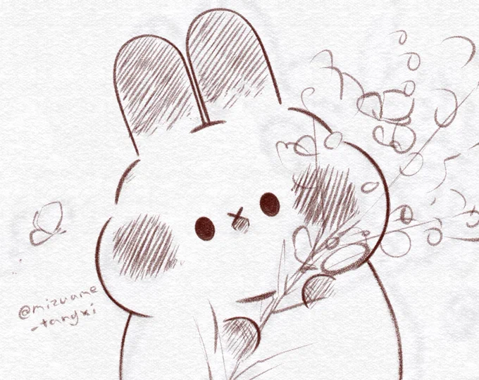 可愛くなりそうです(○・×・○)🌼

#ぷみうさぎ
#すぴょんず #イラスト 