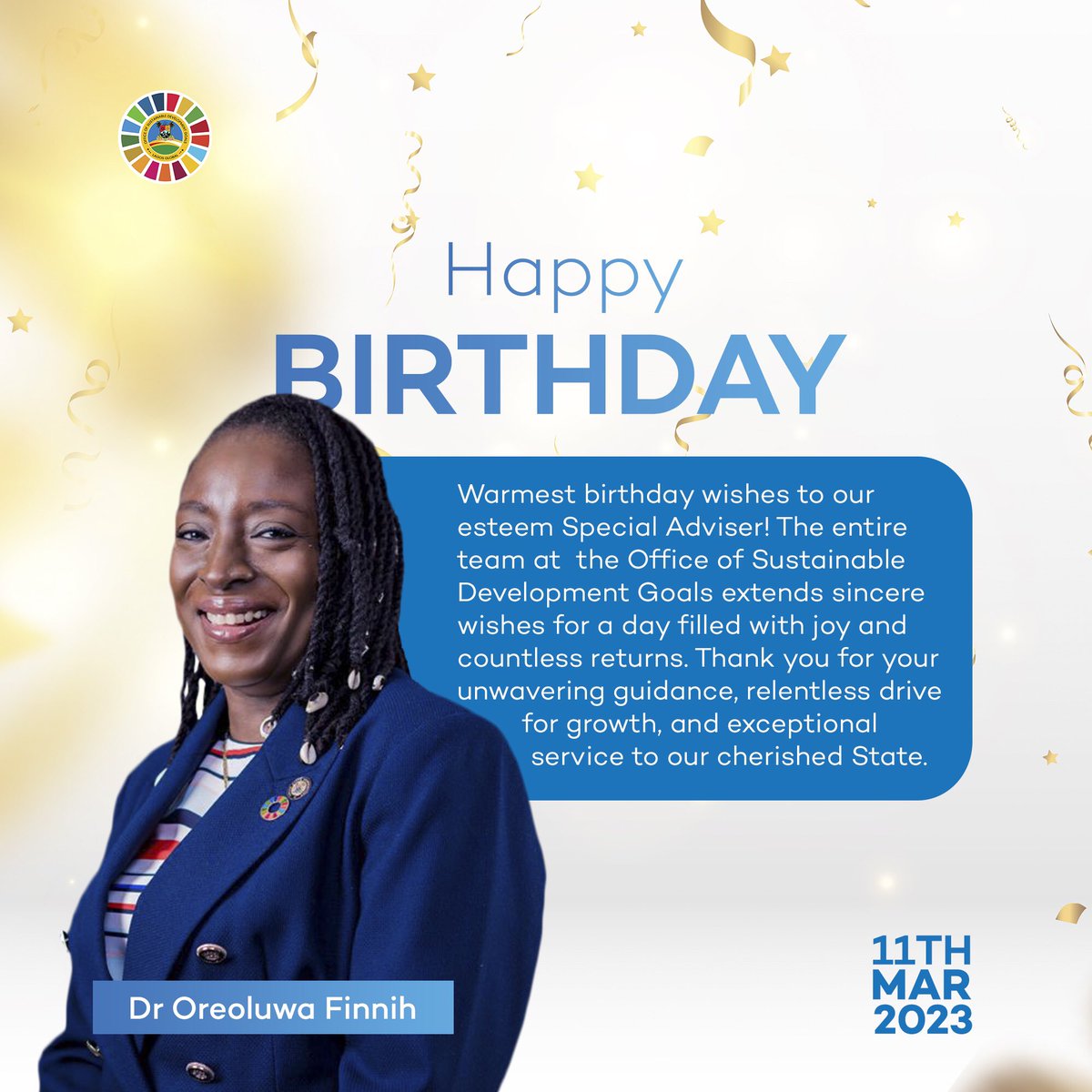 volunteercorp's tweet photo. Warmest birthday wishes to our esteem Special Adviser! The entire team at the office of Sustainable Development Goals extends sincere wishes for a day filled with joy and countless returns. https://t.co/c1Gyl30Z8y