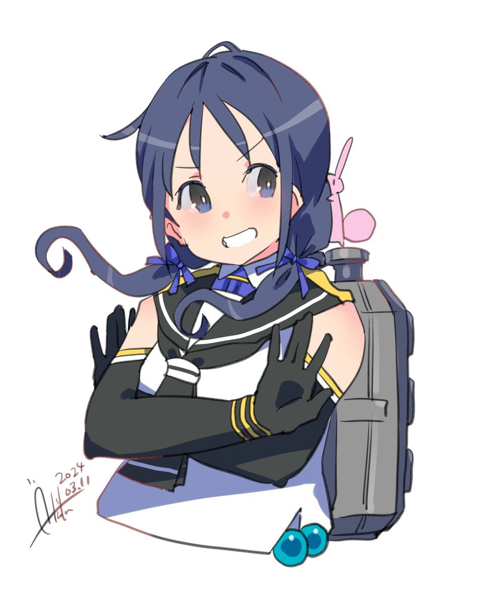 艦これ「涼風『さぁ!次いこっかぁ!』#艦これ #涼風#艦これ版深夜の真剣お絵描き60分一」|あき缶@inicaのイラスト