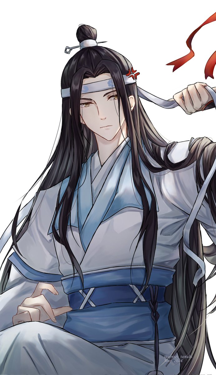 1boy long hair black hair male focus solo white background chinese clothes  illustration images
