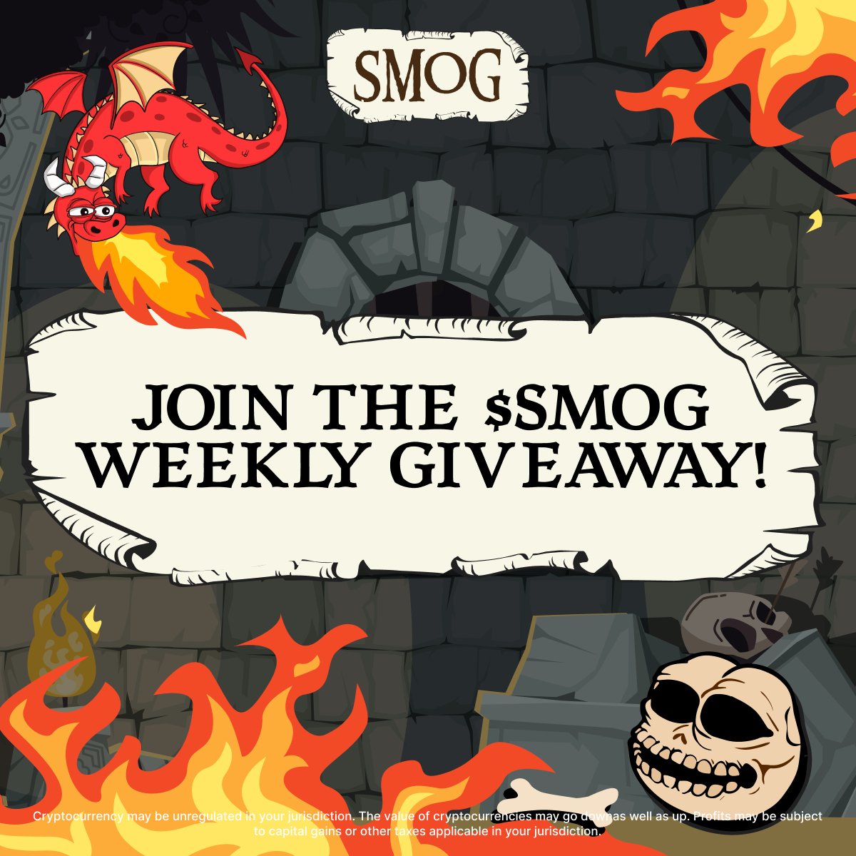 🚀 Join The #SMOG Weekly Giveaway!

5 lucky winners have a chance to win the giveaway prizes! 🍀

How To Join:🐲🔥

Follow us ❤️ 
Like and RT this post 🔄 
Tag 3 Friends 🙌 
Upload Screenshot to Zealy 📸

Good luck #Dragons! 🐉

The giveaway entry is starting today and will be