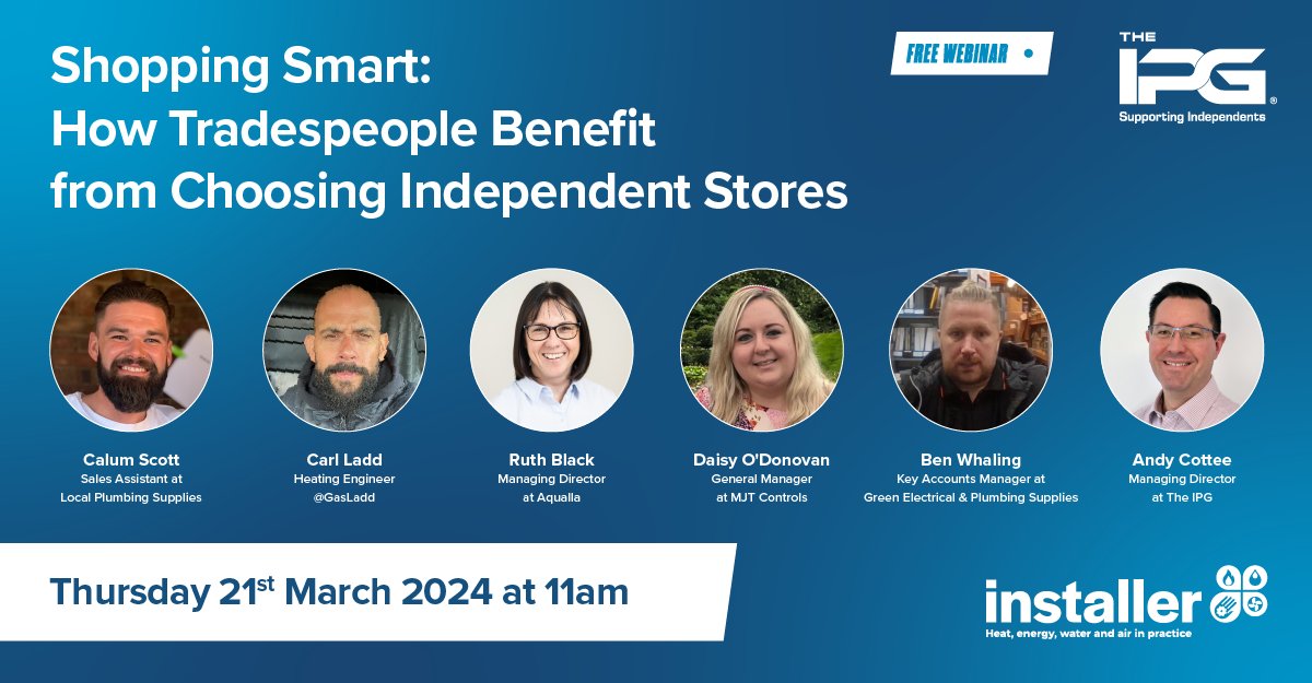 🚀 Join us for an eye-opening webinar 'Shopping Smart: How Tradespeople Benefit from Choosing Independent Stores' on Thursday, 21st March 2024 at 11am! 🛠️ Sign up today: eu1.hubs.ly/H080RH00 @lps_plumbing @Aqualla__ @mjtcontrols @Installer365