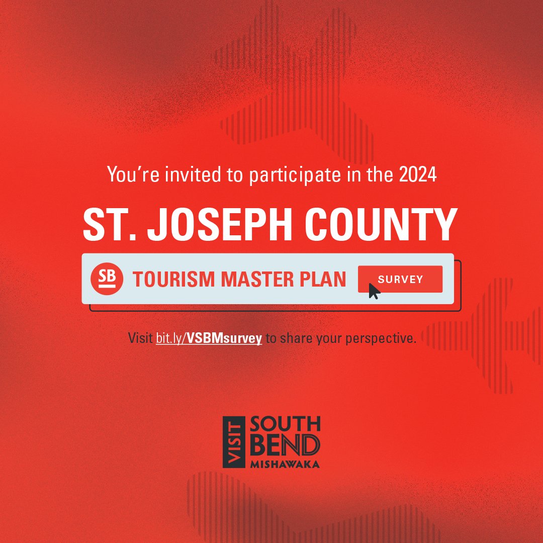 📢 Share your opinion!📢 Take the St. Joseph County Experience survey by April 4 and you can enter to win a $250 Amazon gift card.🎉 𝐅𝐈𝐋𝐋 𝐎𝐔𝐓 𝐓𝐇𝐄 𝐒𝐔𝐑𝐕𝐄𝐘: bit.ly/VSBMsurvey