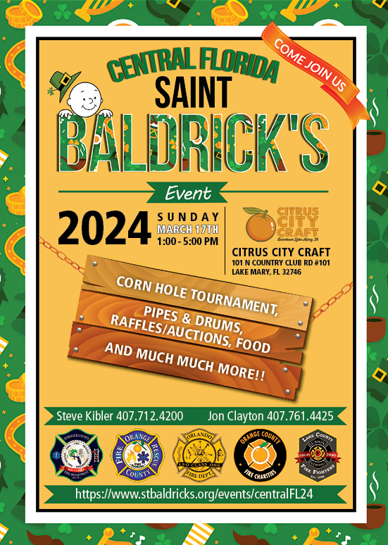 OCFireRescue's tweet image. REMINDER: Join us next week for all the fun 💇 ✂️ at Central Florida Saint Baldrick's 2024. The benefits from this event will go towards a good cause 😀 🍀 🍀 #stbaldricks2024 #stbaldricks #cornhole #pipesanddrums
