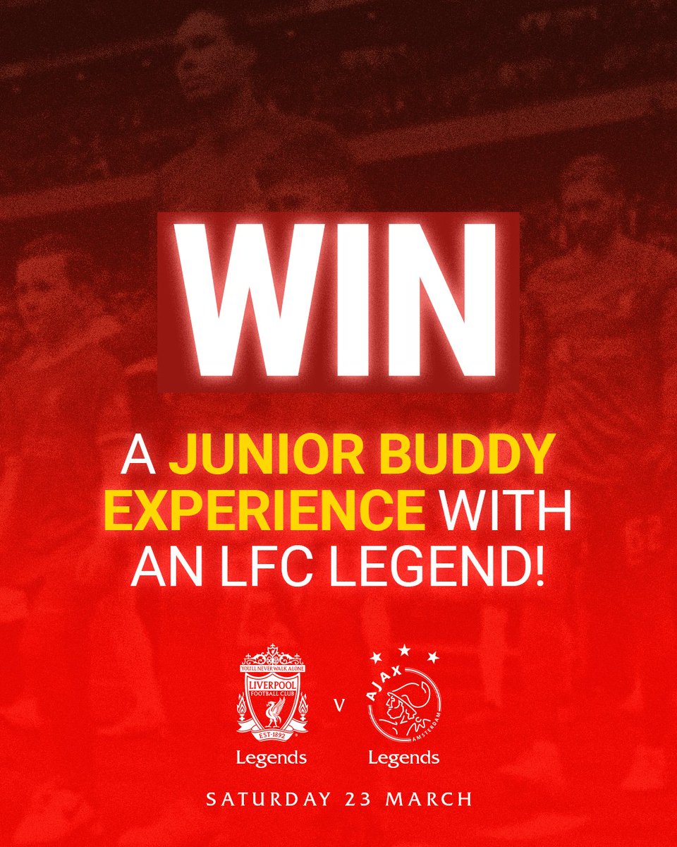 Another Exciting Opportunity with the LFC Store App! 🔴 We're offering a prize of 1⃣ Junior Buddy Place and 3⃣ tickets to the @LFCFoundation match. To enter: ➕ Follow @LFCRetail 🔁 Share this post 🗨️ Comment below your favourite LFC Legend. Good luck! T&Cs apply