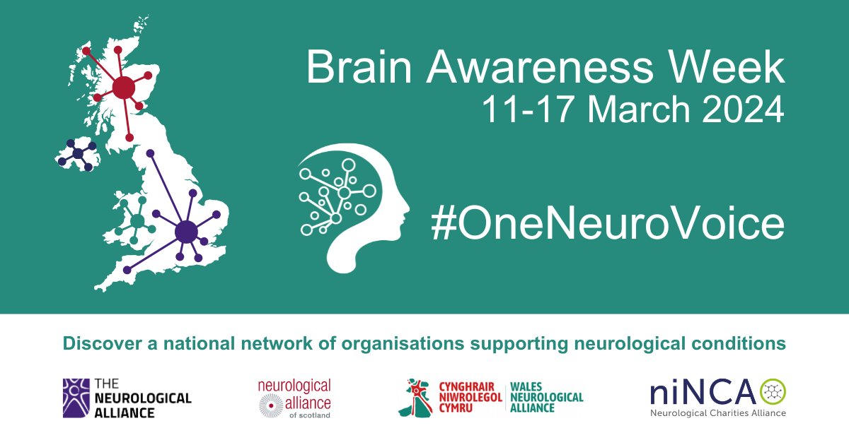 Today marks the start of Brain Awareness Week - which runs from 11-17 March. 🔵 1 in 6 people in the UK live with a neurological condition. 🔵 We are proud members of the Northern Ireland Neurological Charities Alliance. (1/3)