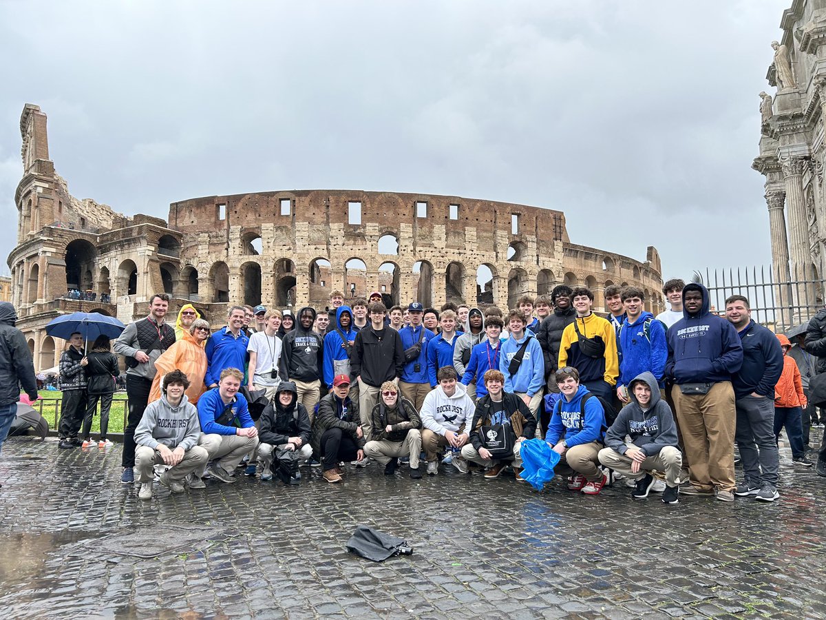 RockHighPres's tweet photo. The Choir tour hits Rome. Already having sung as part of some Masses there, the group is also seeing famous places………and some run down ones like this rather old place behind them. AMDG https://t.co/ZLbJqKdABI