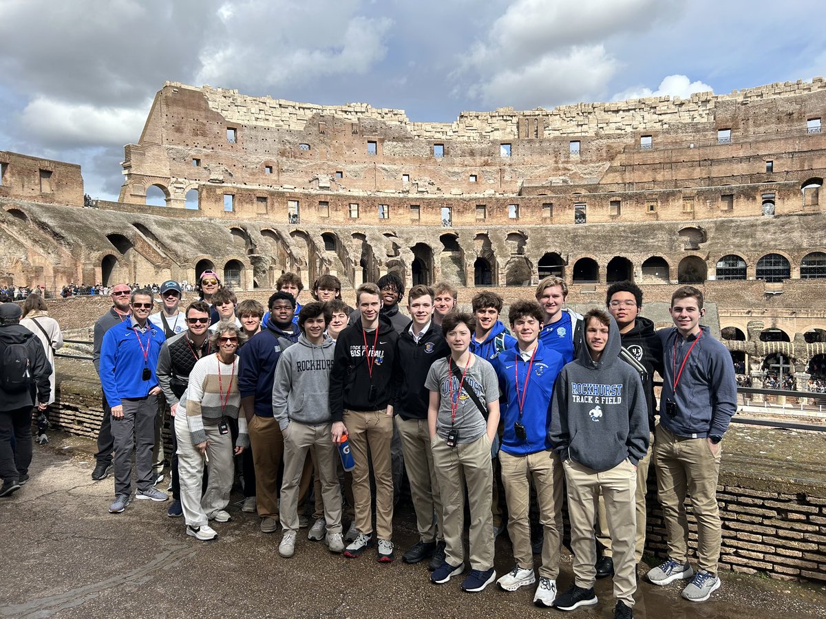 RockHighPres's tweet photo. The Choir tour hits Rome. Already having sung as part of some Masses there, the group is also seeing famous places………and some run down ones like this rather old place behind them. AMDG https://t.co/ZLbJqKdABI