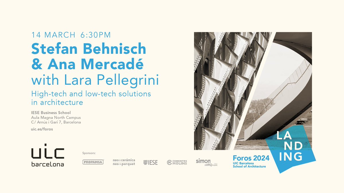 Pronto en Foros: Stefan Behnisch y Ana Mercadé nos descubren el Complejo de Ciencia e Ingeniería de Harvard, un hito en sostenibilidad. Con Lara Pellegrini de SOCOTEC que reflexionará sobre el papel de la ingeniería en la arquitectura. #UICForos2024 #Sostenibilidad #Arquitectura