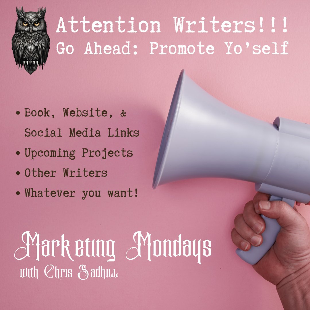 ChrisSadhill's tweet photo. #Marketingmondays are for you!

Share your books, links, events, and everything in between! #SelflessPromotion the shit out of your beautiful art &amp; Let's lift each other! 

Like &amp; Share Away

#writingcommunity #authorslift #poetrycommunity #writerslift #writers #amwriters https://t.co/hWNqnYadbN