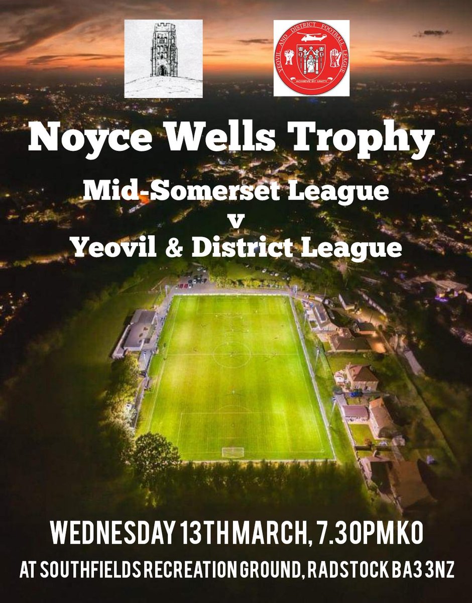 Mid-Somerset Football League (@official_msfl) on Twitter photo Wednesday night sees the annual Noyce Wells Trophy played for β½π
Mid-Somerset League v Yeovil & District League
7.30ko at <a href="/Radstock_TownFC/">Radstock Town FC</a>
Come along and give our boys your support in what is always a good competitive game Wednesday night sees the annual Noyce Wells Trophy played for β½π
Mid-Somerset League v Yeovil & District League
7.30ko at <a href="/Radstock_TownFC/">Radstock Town FC</a>
Come along and give our boys your support in what is always a good competitive game