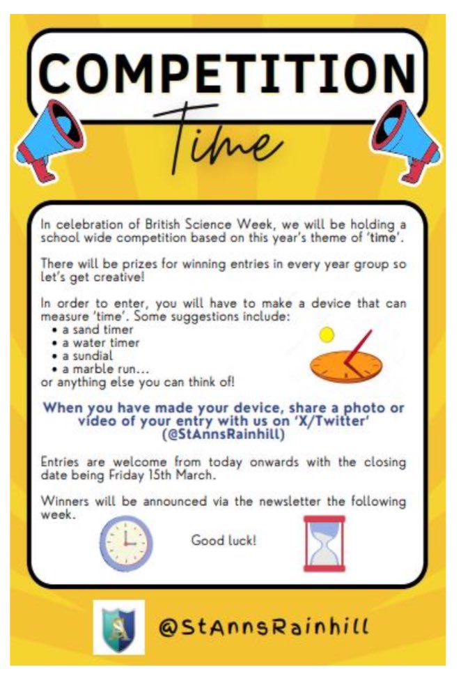 A reminder about our competition for British Science Week below 👇 #BritishScienceWeek #ScienceCompetition