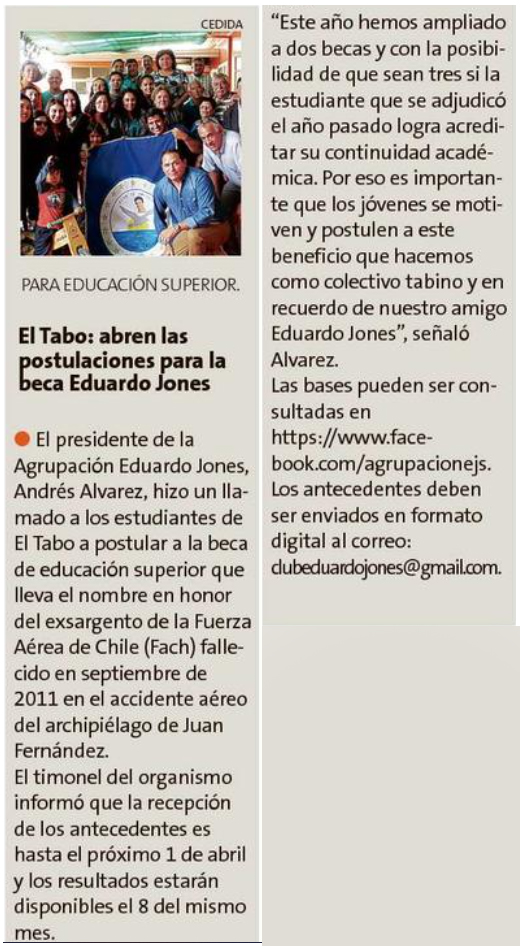 clubedojones's tweet photo. Infórmate y postula a la Beca Eduardo Jones. #ElTabo #BecaEduardoJones #BecaEducaciónSuperior

Fuente: Diario El Líder de San Antonio. https://t.co/V1YkZV0V32