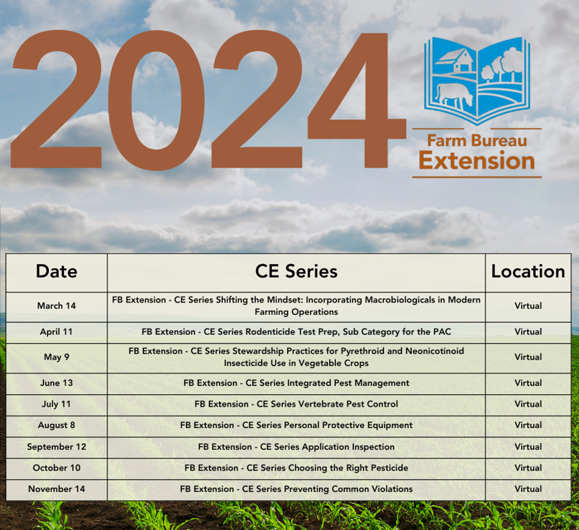 Need CE classes?  @cafarmbureau has them!  Check out all the classes offered over 2024.  These classes are FREE to members! Go to @cafarmbureau and sign up today.  Non-members can sign up for a fee.  Not a member? Link in our bio to join and get your free CE classes! #ceseries