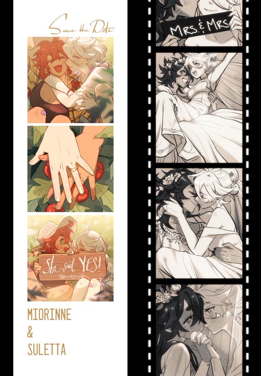 Forgot to post the full art for the bookmarks I made for Save the Date! #Gwitch #sulemio  

💍 Proposal and wedding photo strips. :D 
