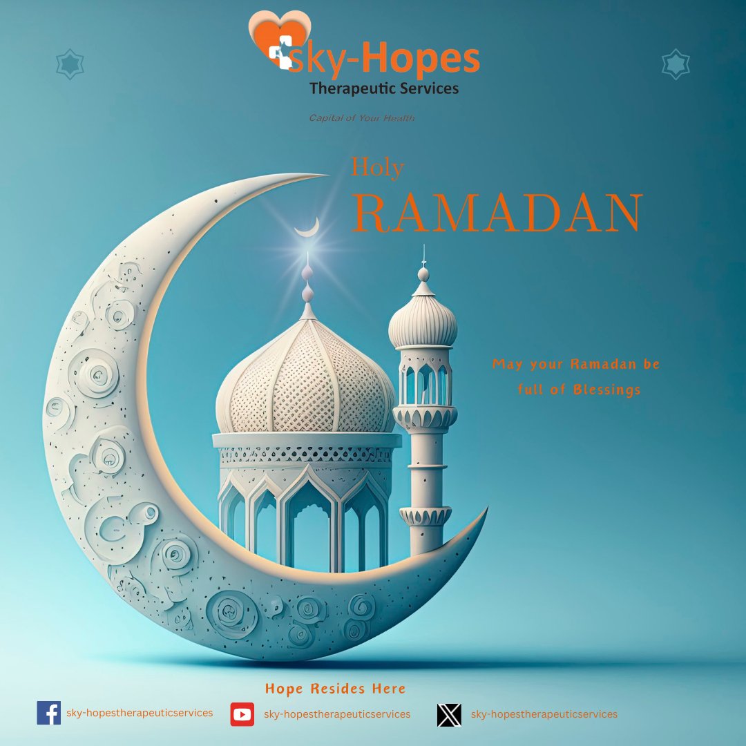As the Holy month of Ramadan commences, Sky-Hopes therapeutic services takes this opportunity to wish our Muslim brothers and sisters a holy period of reflection, peace and togetherness. sky-hopes.com #Ramadan #skyhopestherapeuticservices