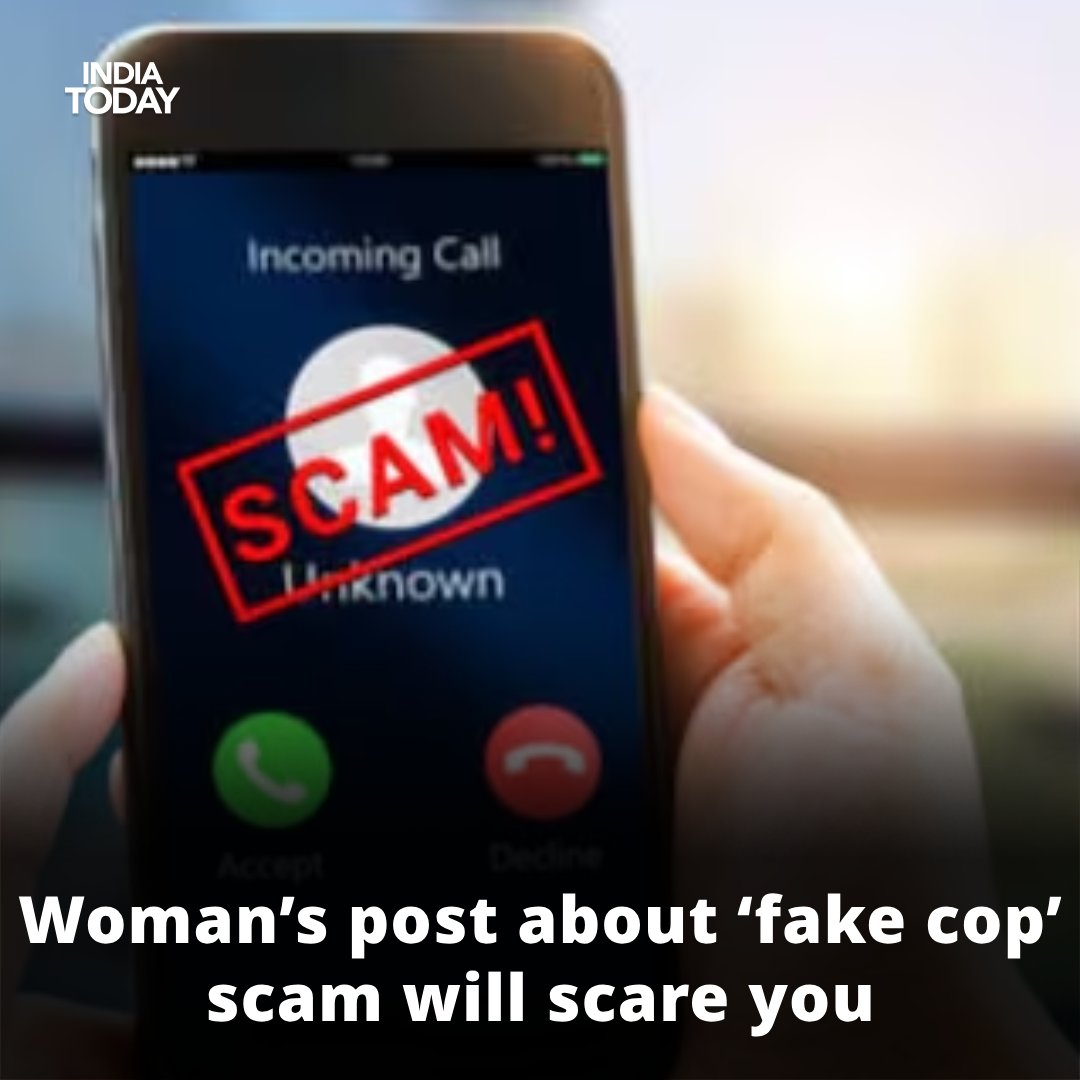 IndiaToday's tweet photo. A recent incident shared by an X user named Kaveri serves as a stark reminder of the cunning tactics employed by scammers. Kaveri shared details of the scam that involved a fake cop.
Read more: https://t.co/CLIN654Q7x
#Scam #FakeCopScam #ITCard