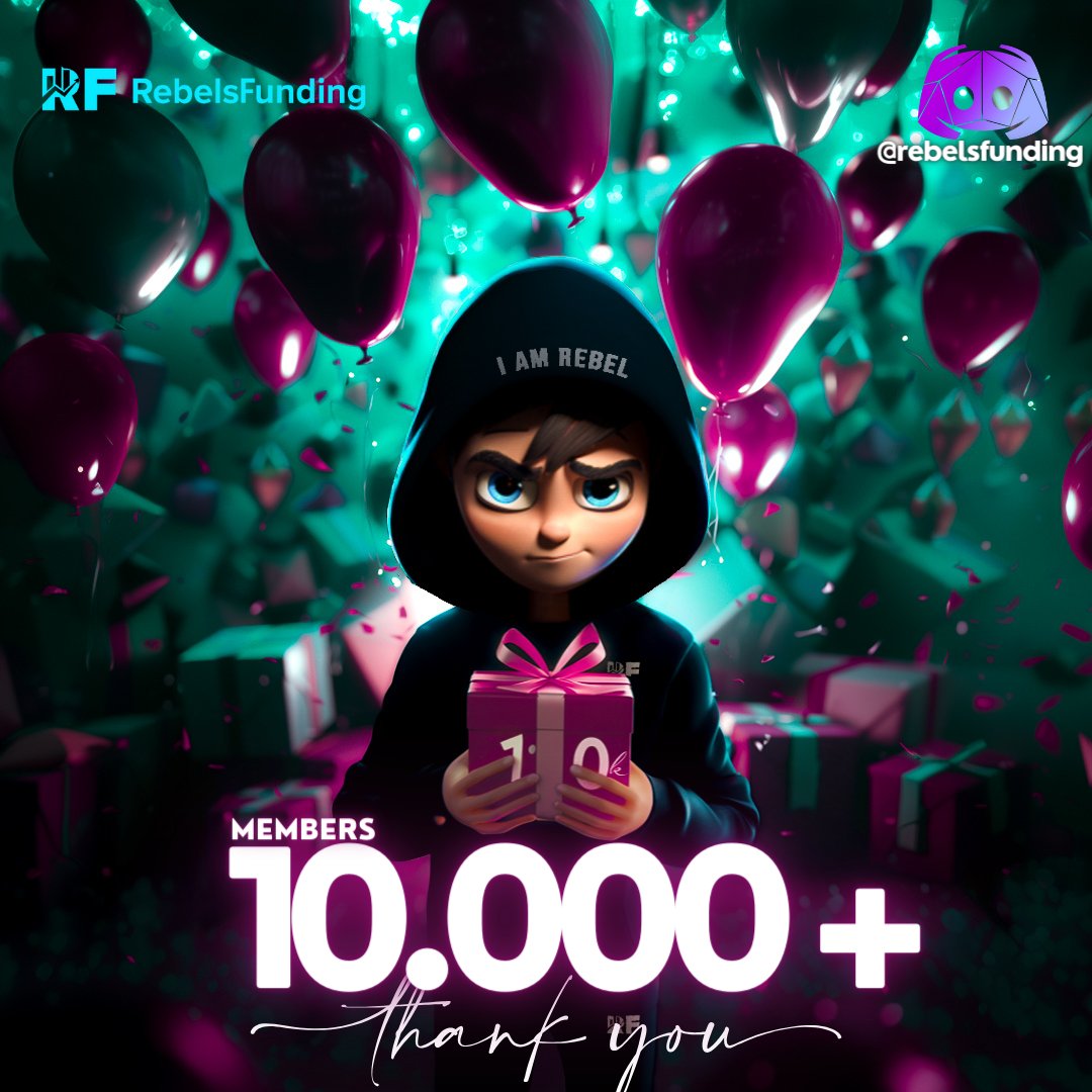 rebelsfunding's tweet photo. 📣AMAZING DISCOUNT 🔥🎊
🎉 10,000 Members on RebelsFunding Discord Server! 🎉
❤️We are excited to announce that our Discord server, RebelsFunding, has reached an incredible milestone of 10,000 members! This achievement brings us immense joy, and we are grateful for your support and dedication.
⏱Since we started, our community has been growing and evolving every day, and reaching this number is another step forward and a milestone that we are very proud of. We are delighted to have such a great and active community of traders who support each other and grow together.
❤️We want to thank each one of you who contributed to this success with your participation, sharing experiences, ideas, and supporting fellow members. Without your efforts, we would not have reached this milestone.
🤝Our doors are always open to new members who want to join our growing community and share their trading experiences and knowledge with us. We look forward to more shared successes and another 10,000 members!
❤️Once again, a big thank you to all our members for their contribution to this amazing milestone!
‼️‼️‼️To celebrate this occasion, we have prepared a big surprise - which you can find on our Discord server.
https://t.co/Zk8jdEsuwR
💙Enjoy! RebelsFunding Team
#Rebelsfunding #Rebelscommunity # forextrader #propfirm #evaluationdiscount #propdiscount