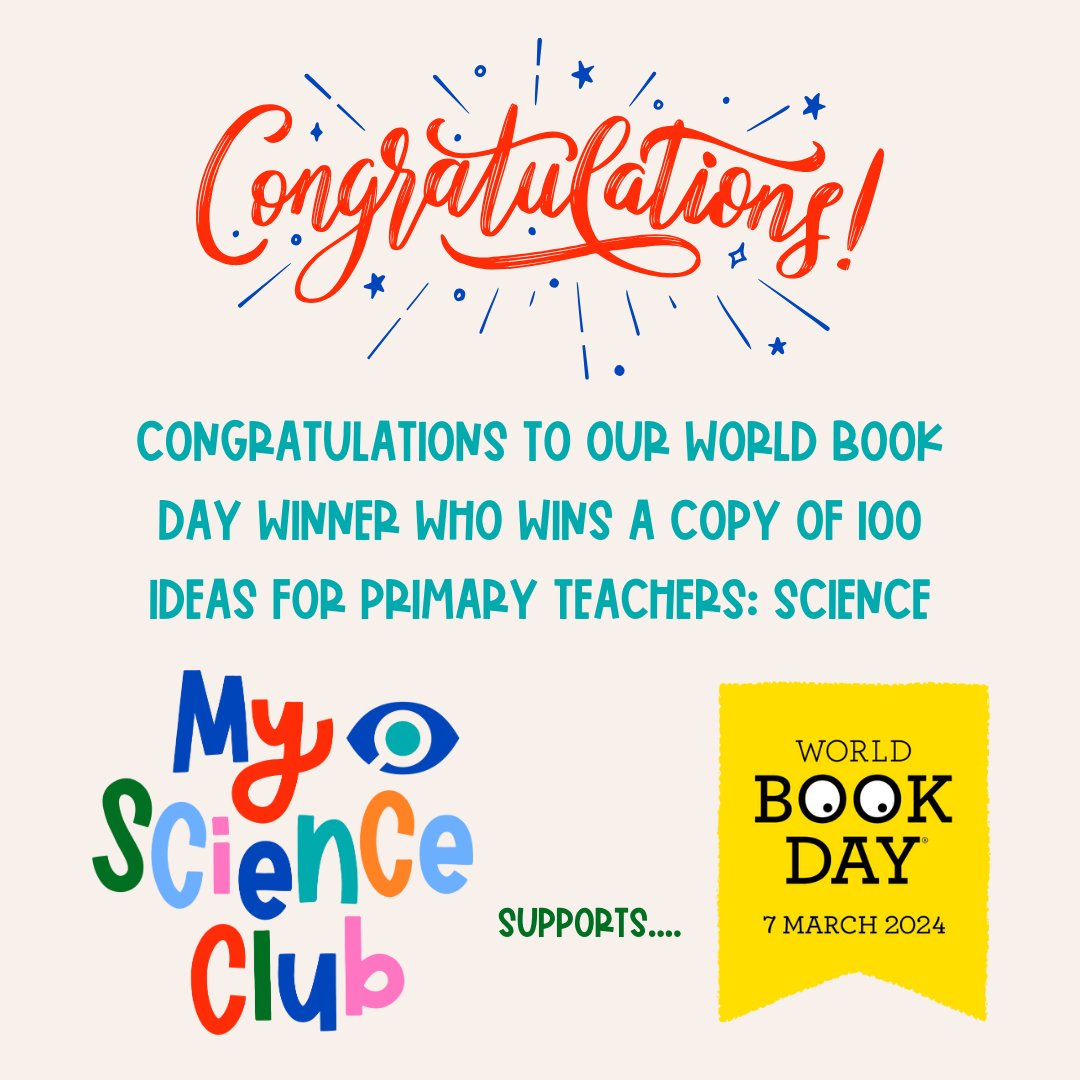 CONGRATULATIONS TO GUSFORD PRIMARY over on facebook... They were our winners of the #WBD giveaway. Thanks for all your entries, keep following us for more chances to win & great resources for running science clubs! #WBD #WBD2024 #giveaway #freebooks #MSC