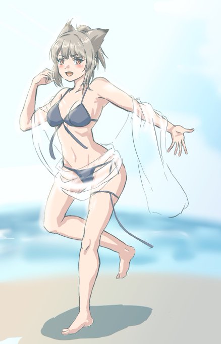 涼月
水着だとパッド入ってるのかわからないけど、それなりにはあるんですよねえ…
この子も絵師さんが好きw 