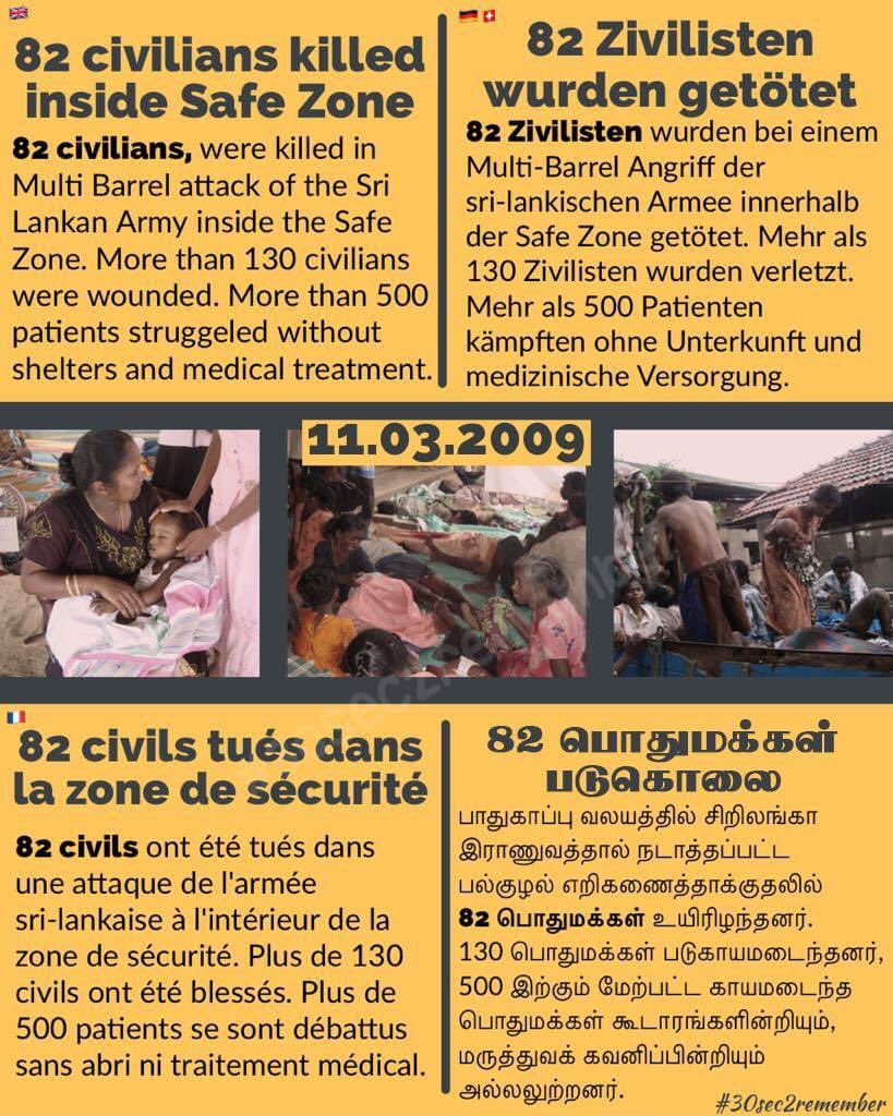 pani2702's tweet image. 11.03.2009
82 பொதுமக்கள் படுகொலை 
#30sec2remember #தமிழினப்படுகொலை #பாதுகாப்புவலயம் #எறிகணைத்தாக்குதல் #முள்ளிவாய்க்கால் #முல்லைத்தீவு