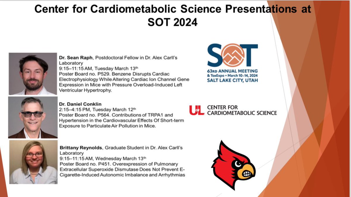 Trainees and faculty from the Center will be presenting this Tuesday and Wednesday at the Annual Meeting of the @SOToxicology #SOT2024