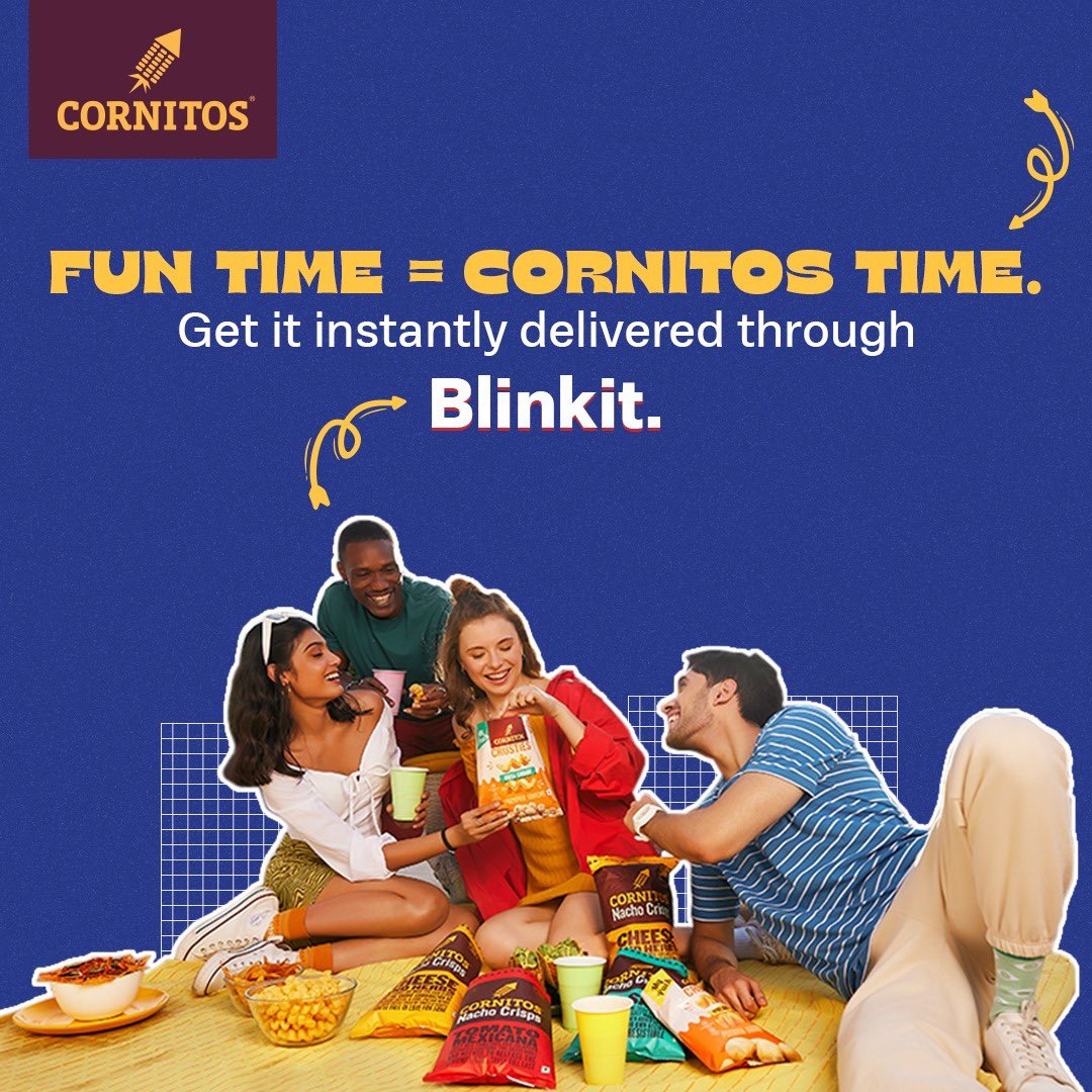 Never run out of Cornitos.​
Order your favorite snacks on BlinkIt now.​

#Cornitos #WildAsYouLike #ILoveCornitos #Crusties #CornyTheChimp #ILoveNachos #Nachos #Dip #Snacks #Snacking #LoveForCornitos #LoveCornitos #partymix #CheesyNachos #Salsa