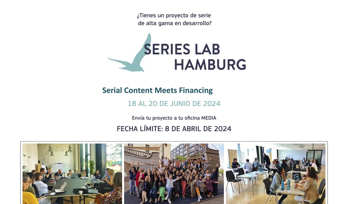 OficinaMEDIAEs's tweet photo. ¡Vuelve SERIES LAB HAMBURG!
¿Tienes un proyecto de #serie en desarrollo?
Envíalo a tu oficina #MEDIA 🇪🇺.
Fecha límite: 8 de abril de 2024.
Más información > https://t.co/d7PEZuWMpT
#SeriesLabHamburg #Guion #Financiación https://t.co/SQaxuElGwz