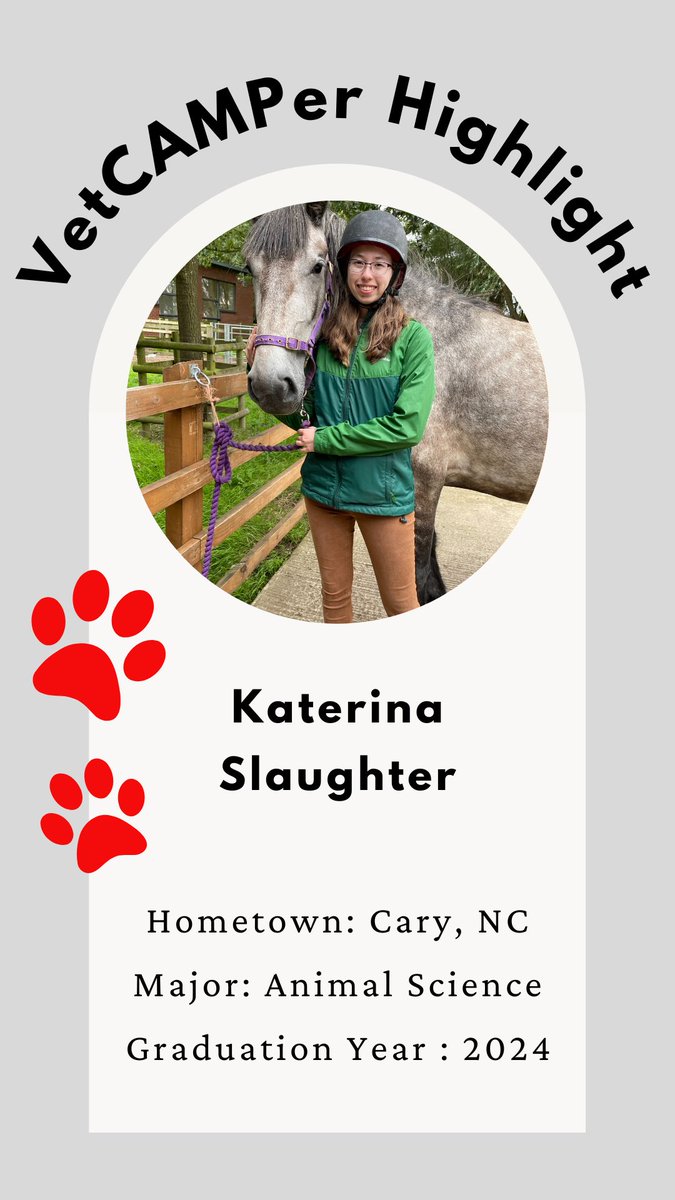NCStateVetPAC's tweet photo. VetCAMP 2024 is accepting in person and virtual camp applications- Katerina’s story- from @NCStateCALS to @NCStateVetMed! 

@NCStateAlumni @WCPSS @CharMeckSchools @wsfcs https://t.co/WdDgPKlKMM