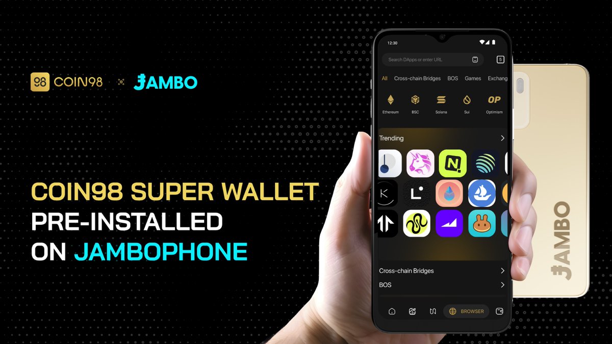 Coin98 Super Wallet is excited to announce its partnership with @JamboTechnology, the visionary creator of the JamboPhone and a leader in developing Web3 infrastructure for emerging markets. This partnership is dedicated to driving the adoption of #Web3 technologies in