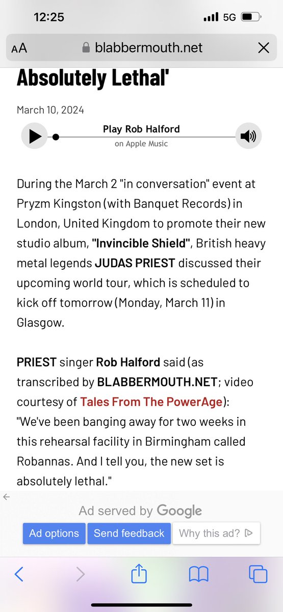 Thanks to @BLABBERMOUTHNET for adding our link into your @judaspriest story yesterday. We really appreciate the support. Cheers 🤘@leonski700 @TheDuckLR @BerserkerBill @RockTheseTweets @d6sixx6 @carnford_kelly @KarelHala1 @LordSpeckledJim @thrashbeard @Jamoufc