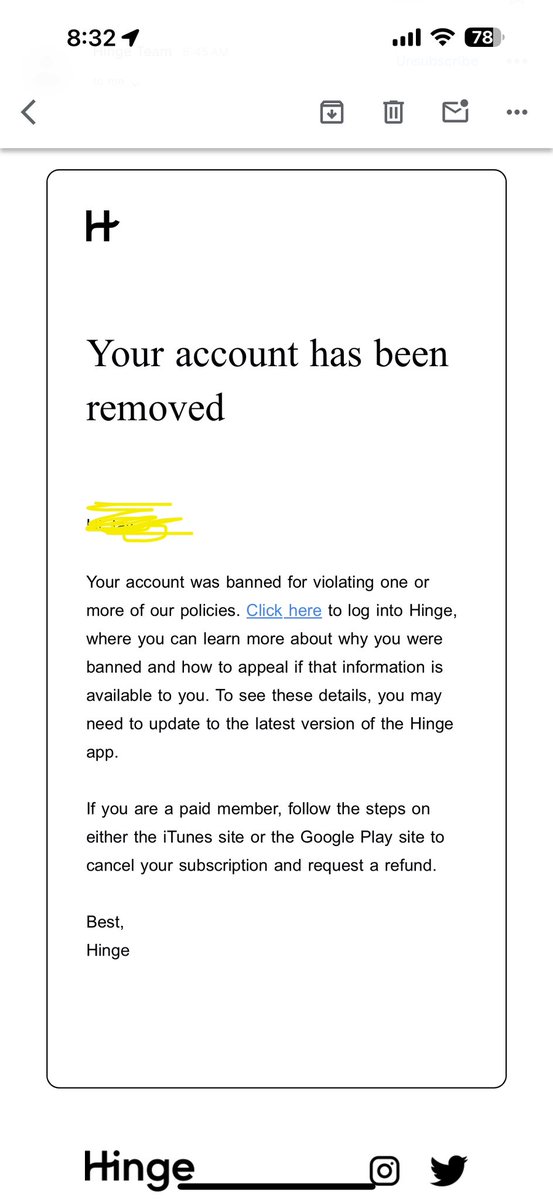 yngszn's tweet photo. MAN FUXK @hinge &amp; everything yall stand for, yall discriminate and remove / ban my account multiple times without explanation. I even made a new page and didn’t even engage and boom wake up to this https://t.co/JCgjB2Xy6x