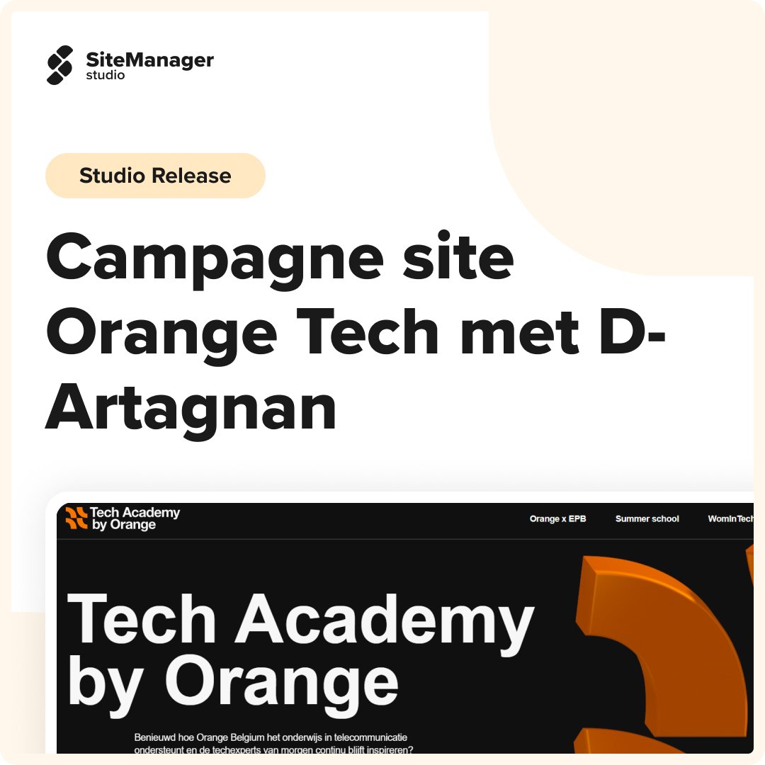 Orange lanceert een Tech Academy en dat verdient een mooie campagne site! De strategie en website voor dit initiatief werd knap uitgewerkt door D-Artagnan! 
👉 Knap staaltje van #employerbranding als je ons vraagt!