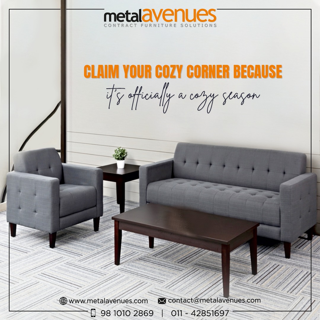 Snuggle up in style! 🍁✨ Claim your cozy corner as the season turns and make your space the epitome of warmth and comfort. Our sofas are here to turn your home into a haven of autumnal bliss. 🏡🍂 #metalavenues #sofadesign #cafefurniture #restaurantfurniture #banquetfurniture