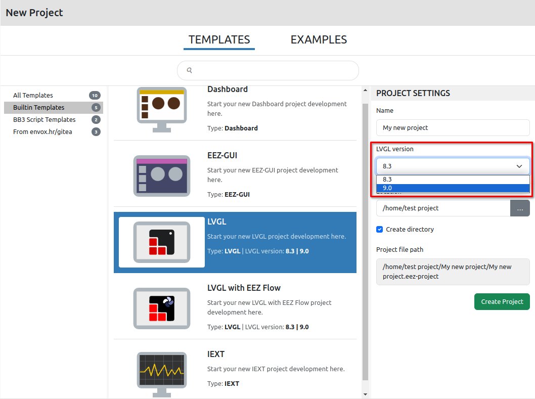 📢 the new version of #OpenSource #LowCode EEZ Studio (v0.11.0) comes now with LVGL v9 support, so now you can choose whether your newly created project will use v8.3 or v9.0

github.com/eez-open/studi…

#OpenScience #Maker #TFT #LVGL #Embedded #Automation #HMI
