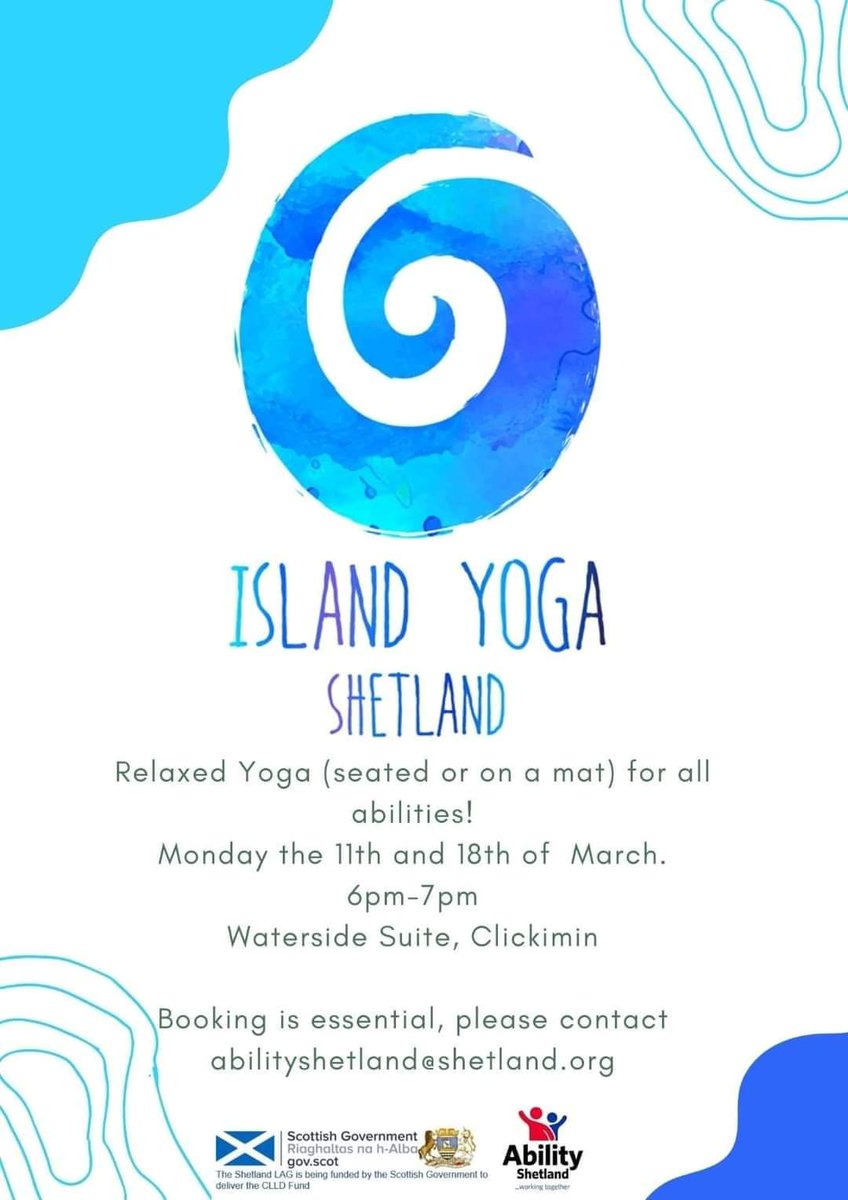 Yoga is on tonight! Join Wendy tonight from 6pm-7pm in the Waterside Suite at Clickimin Leisure Complex. The class is free of charge thanks to funding.