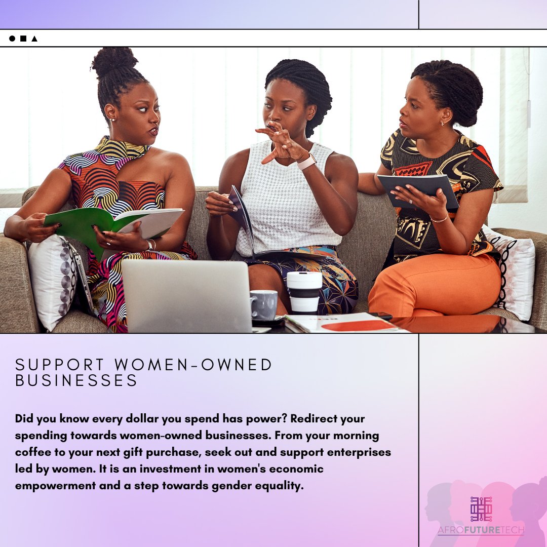 Shop with purpose: Support women-owned businesses. Every purchase empowers. #InvestInWomen #SupportWomenOwned