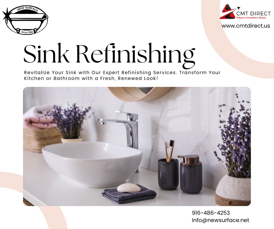 Give your sink a stunning makeover with New Surface!
Our sink resurfacing services can breathe new life into your #kitchen or #bathroom, leaving your sink looking brand new at a fraction of the cost of replacement.

#SinkResurfacing  #NewSurface #sacramento #monday