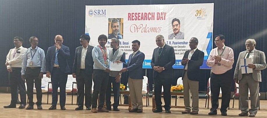 🏅 Honored to announce that I've clinched the Gold Medal at Research Day 2024! 🥇✨

#DepartmentofScienceandTechnology #Scienceandengineeringresearchboard #CoreResearchGrant #DST #SERB #CRG #SERB #srmist #srmuniversity #GoldMedal #ResearchDay2024 #Innovation #Science #Achievement