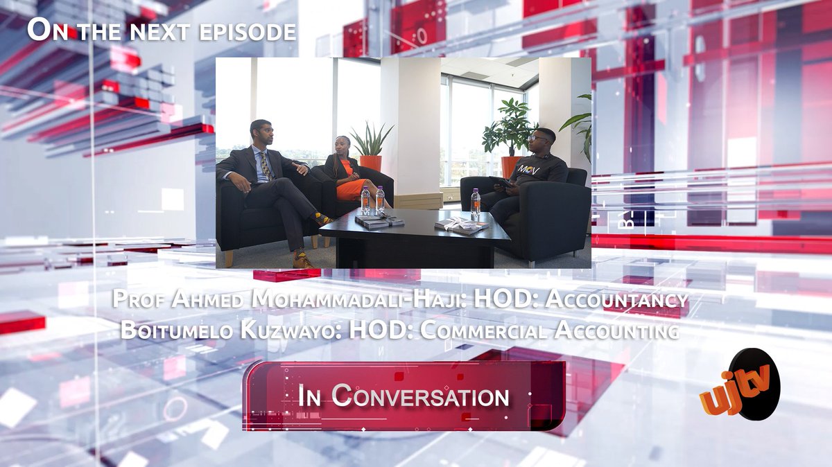 Check out Prof Ahmed Mohammadali Haji (HOD - UJ Accountancy) and Ms Boitumelo Kuzwayo (HOD - UJ Commercial Accounting) in the latest edition of “In Conversation – Episode 27 ” on UJTV.

Watch the premiere at 12:00 today! 

Click to watch: youtu.be/EHYgiO-gt-w?si…