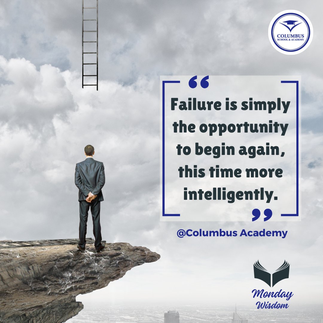 Columbus_Acad's tweet photo. Let Your Spirit Soar with Inspiration.
"Failure is simply the opportunity to begin again, this time more intelligently."
Follow us for more Inspirational Content.
.
.
.
#MondayMotivation #InspirationMonday #NewWeekNewGoals #PositiveVibesOnly #MindfulMonday #MotivationMonday https://t.co/xvbml7alSa
