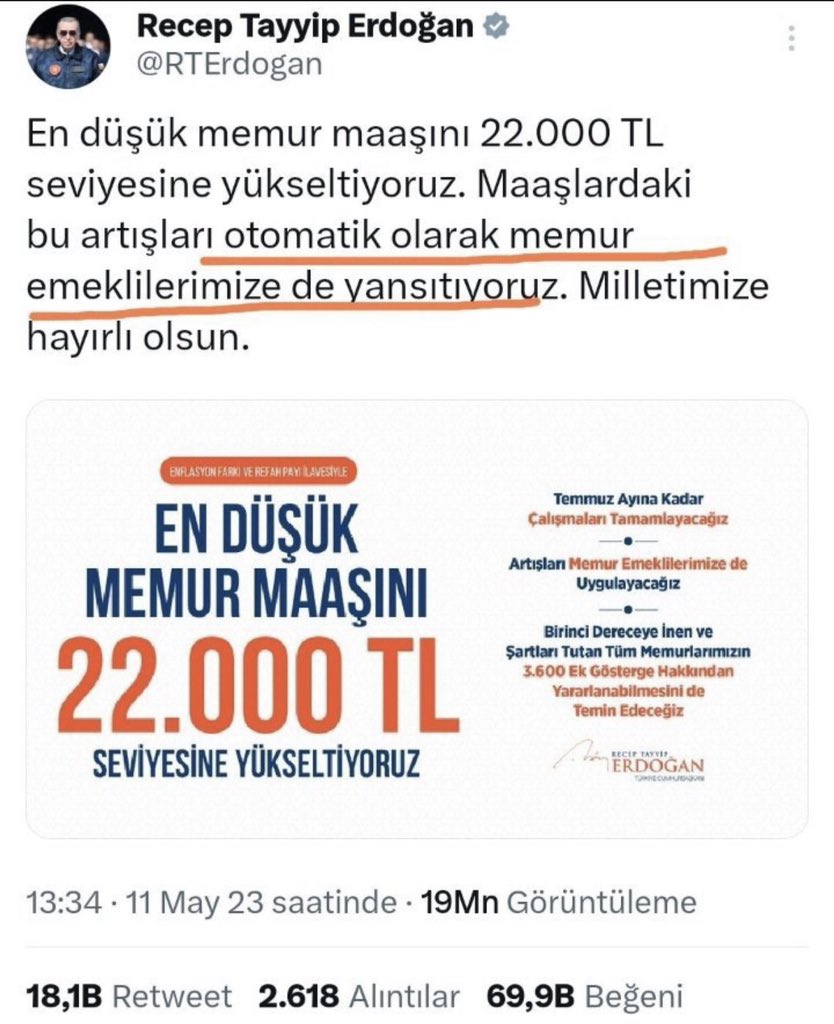 2023 yılından;
6 ay X 8.077₺=48.462,00₺
2024 yılından;
3 ay X 12.080₺=36.240,00₺
Toplamda; 84.702,00₺
SEKSEN DÖRT BİN YEDİ YÜZ İKİ TÜRK LİRASI 
Borcunuz bulunmaktadır. Lütfen borcunuzu ödeyin!
Memur Emeklisi
Kırmızı ile altı çizilmiştir.
👇👇👇👇
#MemurEmeklisindenSizeOyYok