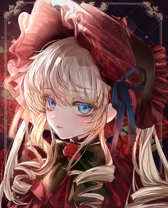 ローゼンメイデン 真紅 wip Rozen Maiden  Shinku 二次創作イラストのお顔部分です#ローゼンメイデン 