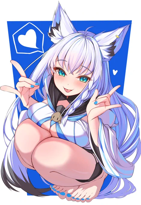 #絵フブキしゃがみフブキちゃ 