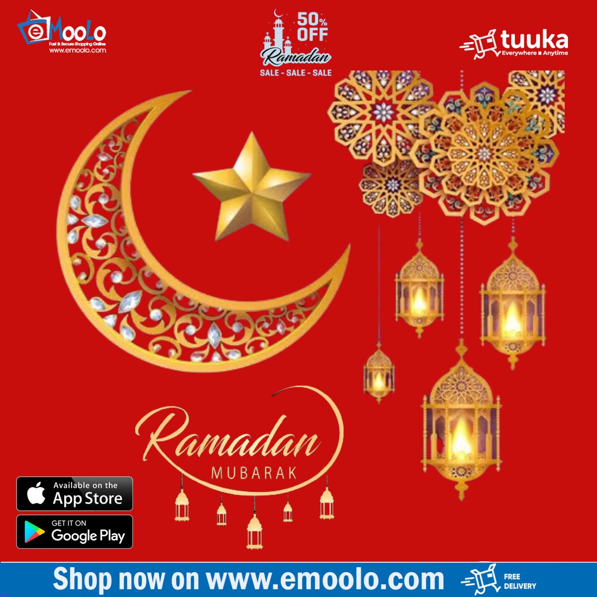 emoolodigital's tweet photo. [RAMADAN KAREEM -  ENJOY UPTO 50% OFF] We wish the Muslim fraternity a peaceful and rewarding holly month of Ramadhan! Download the eMoolo App on Google Play and Apple Store.
Visit: https://t.co/Mj6XTGPFyn
#RamadanSale
#TheDigitalRevolutionIsHere
#Emoolo
#EverywhereAnytime https://t.co/u78SHuc6aS