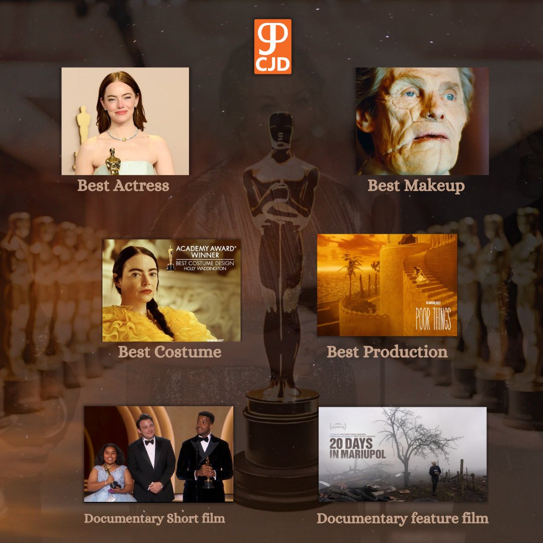 CJD_official's tweet photo. #Oscars2024 winners 🧡

#Oppemheimer #ChristopherNolan #EmmaStone #PoorThings #GodzillaMinusOne #AnatomyOfAFall #theboyandtheheron #RobertDowneyJr #Oscar https://t.co/GqlJrvXqLc