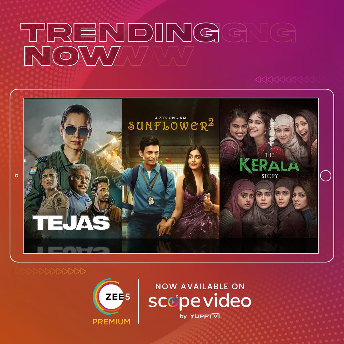 Trending NOW▶️

Watch all the latest blockbuster movies now streaming on ZEE5, available with Scope Video. 

partners.scopevideo.com yupptv.la/subscribe

#OTT #new #Tejas #thekeralastory #thekeralastoryonzee5 #sunflowers2 #New #latest
