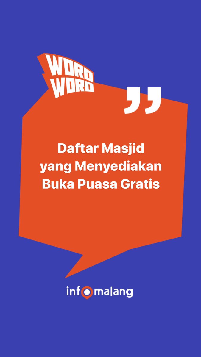 infomalang's tweet photo. Buat siapa saja yg membutuhkan, daftar Masjid yg menyediakan makan (berat) gratis selama Ramadan. 

Kalo ada info tambahan boleh reply twit ini biar gampang terbaca khalayak ramai

#bukbermalang https://t.co/bNok8zlTNL